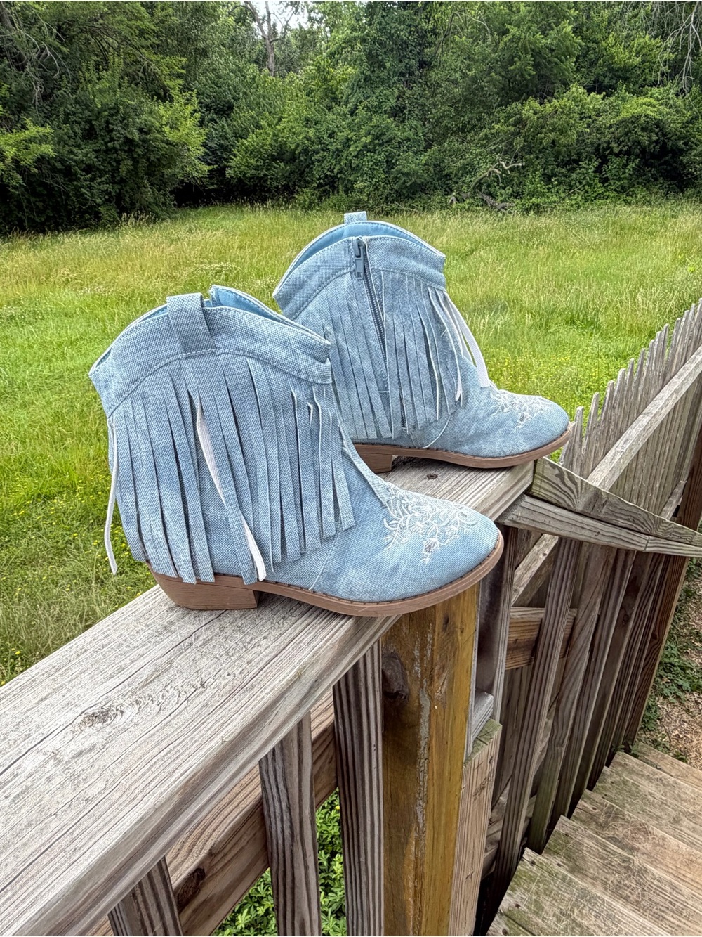 Western Fringe Cowgirl Boots – Pawz – Size 3